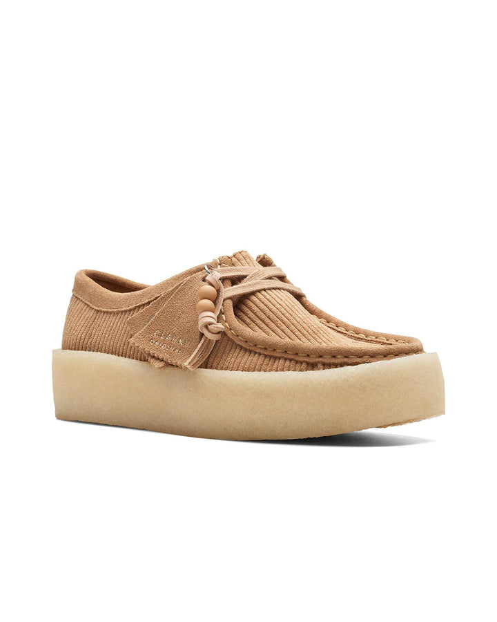 CLARKS ORIGINALS WOMENS WALLABEE CUP SHOES TAN CORD-Designer Outlet Sales