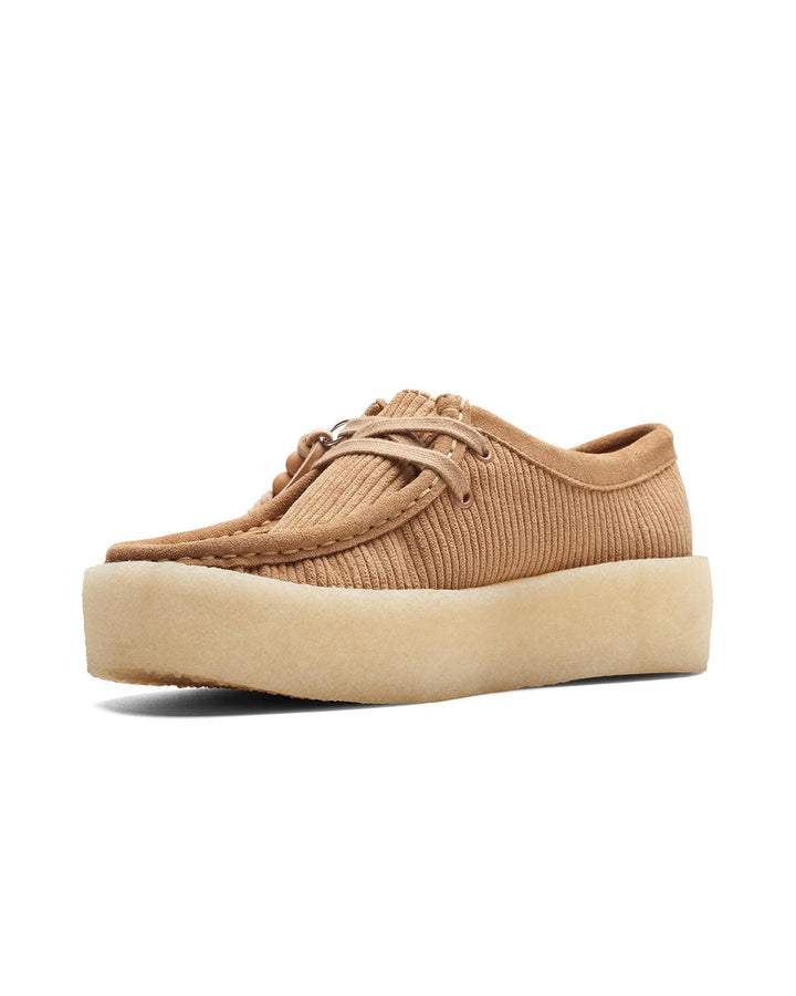 CLARKS ORIGINALS WOMENS WALLABEE CUP SHOES TAN CORD-Designer Outlet Sales