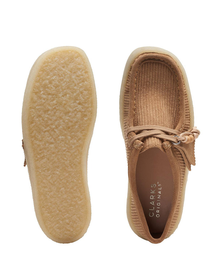 CLARKS ORIGINALS WOMENS WALLABEE CUP SHOES TAN CORD-Designer Outlet Sales