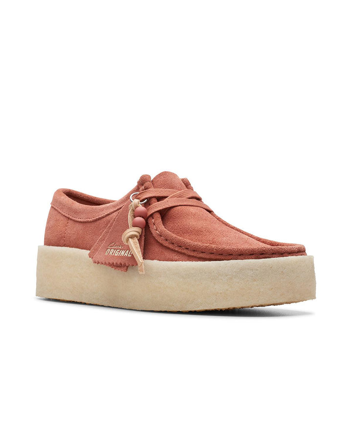 CLARKS ORIGINALS WOMENS WALLABEE CUP SHOES TERRACOTTA SUEDE-Designer Outlet Sales