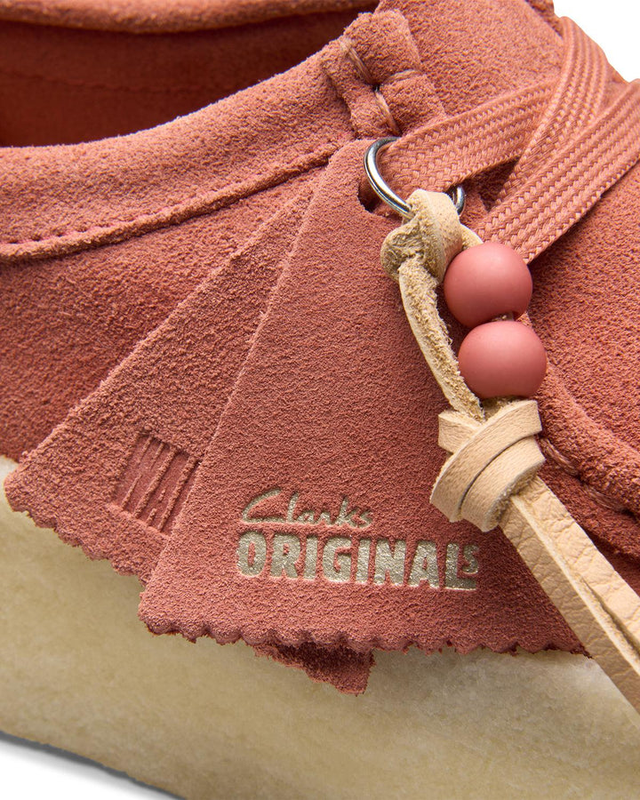 CLARKS ORIGINALS WOMENS WALLABEE CUP SHOES TERRACOTTA SUEDE-Designer Outlet Sales