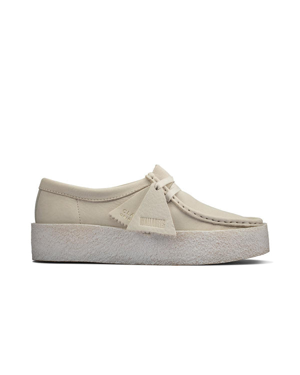 CLARKS ORIGINALS WOMENS WALLABEE CUP SHOES WHITE NUBUCK-Designer Outlet Sales