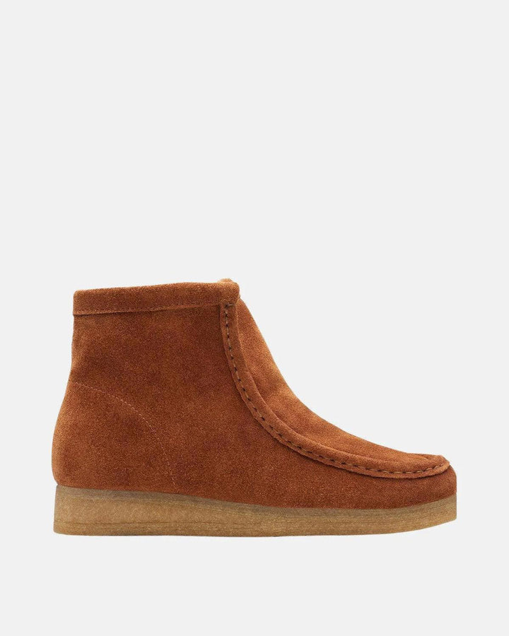 CLARKS ORIGINALS WOMENS WALLABEE HI BOOTS CARAMEL WLINED-Designer Outlet Sales