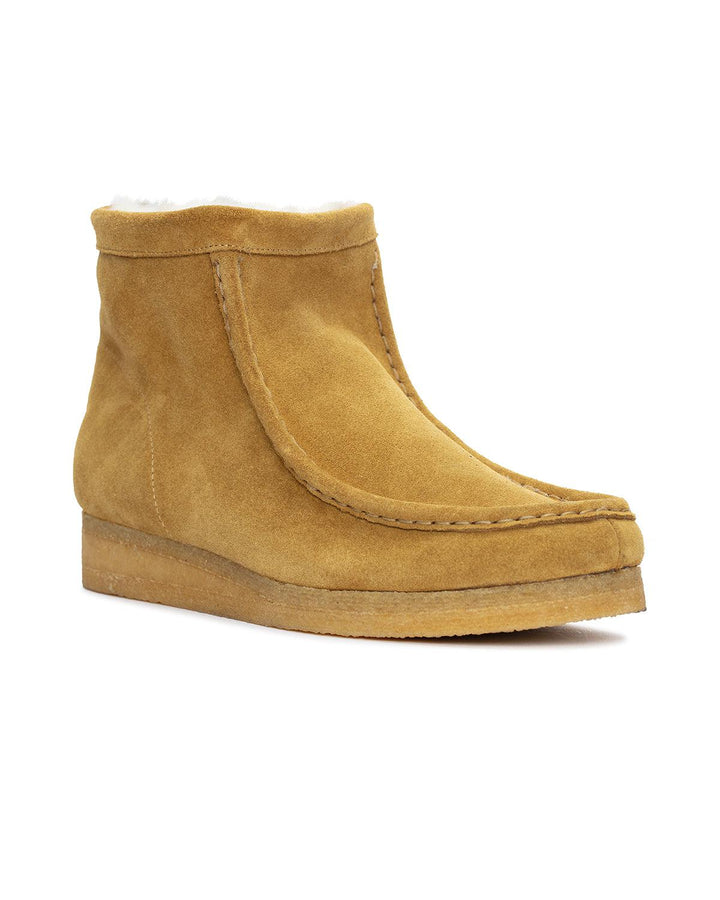 CLARKS ORIGINALS WOMENS WALLABEE HI BOOTS TAN WLINED-Designer Outlet Sales