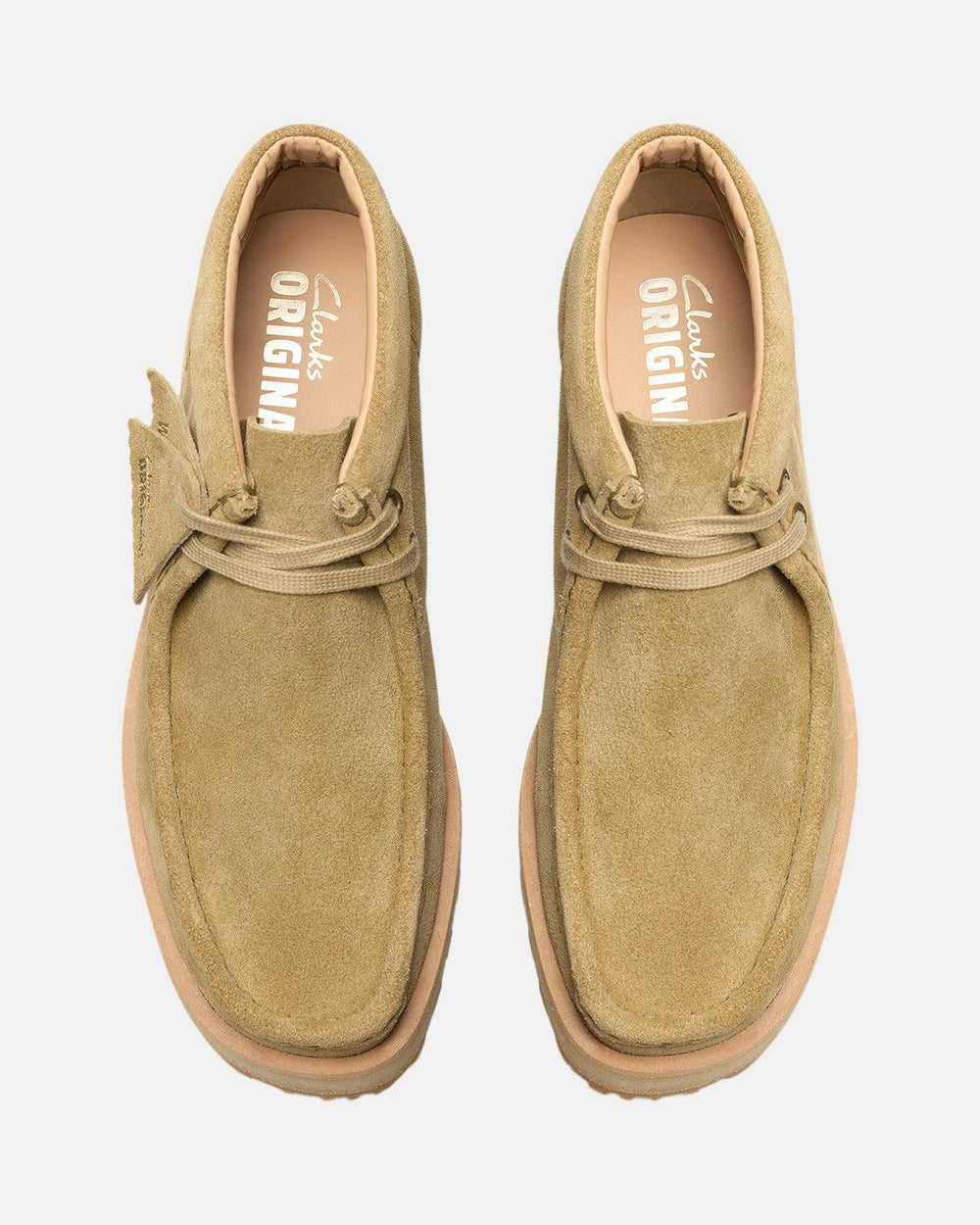 CLARKS ORIGINALS WOMENS WALLABEE SCOUT BOOTS DARK SAND SUEDE