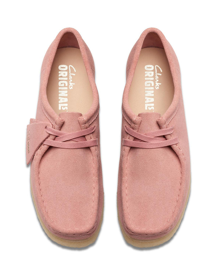 CLARKS ORIGINALS WOMENS WALLABEE SHOES BLUSH PINK SUEDE-Designer Outlet Sales