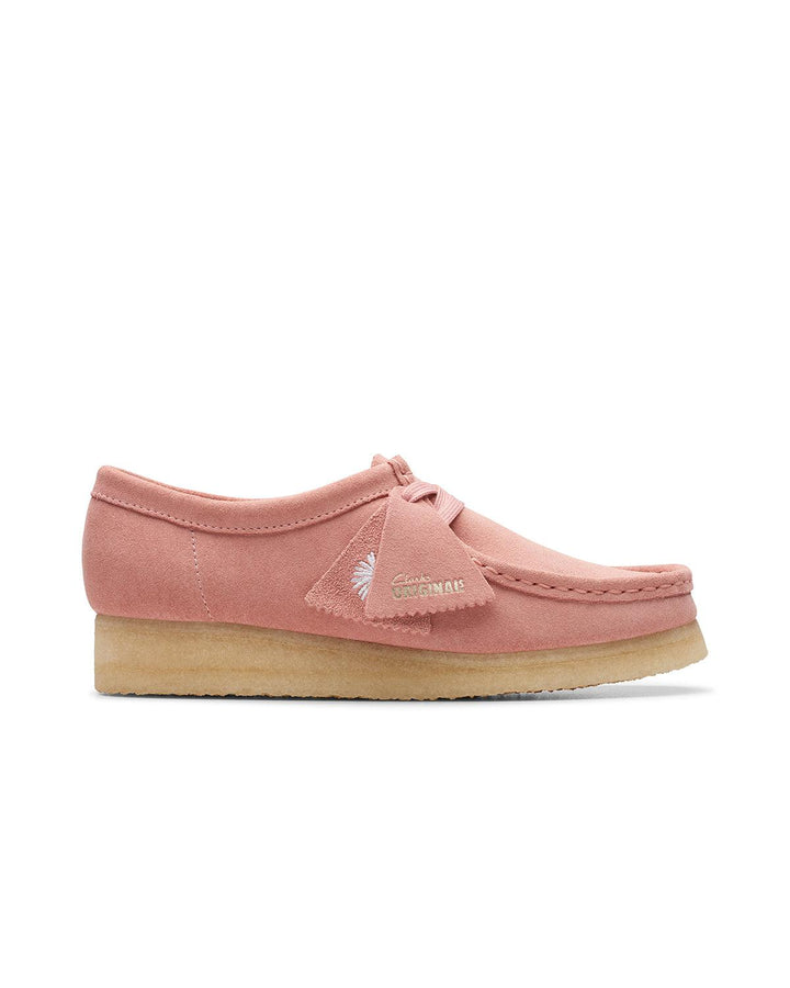 CLARKS ORIGINALS WOMENS WALLABEE SHOES BLUSH PINK SUEDE-Designer Outlet Sales