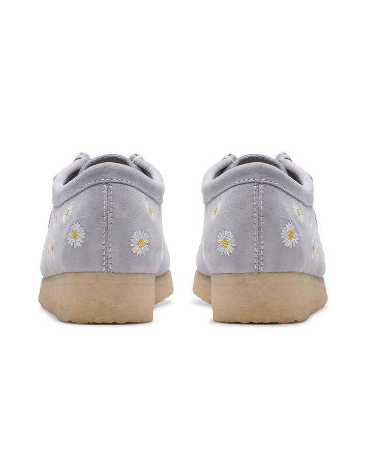 CLARKS ORIGINALS WOMENS WALLABEE SHOES CLOUD GREY EMBROIDERED-Designer Outlet Sales