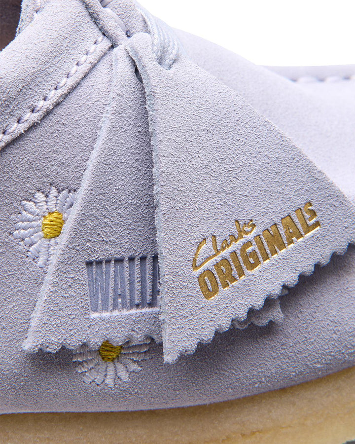 CLARKS ORIGINALS WOMENS WALLABEE SHOES CLOUD GREY EMBROIDERED-Designer Outlet Sales