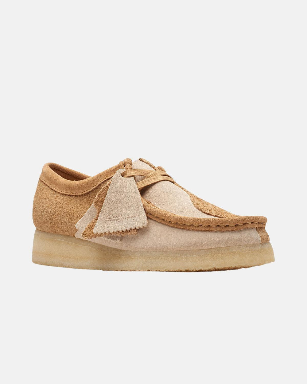 CLARKS ORIGINALS WOMENS WALLABEE SHOES MID TAN COMBI – DESIGNER