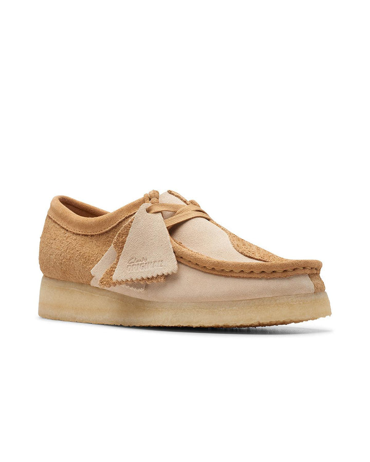 CLARKS ORIGINALS WOMENS WALLABEE SHOES MID TAN COMBI-Designer Outlet Sales