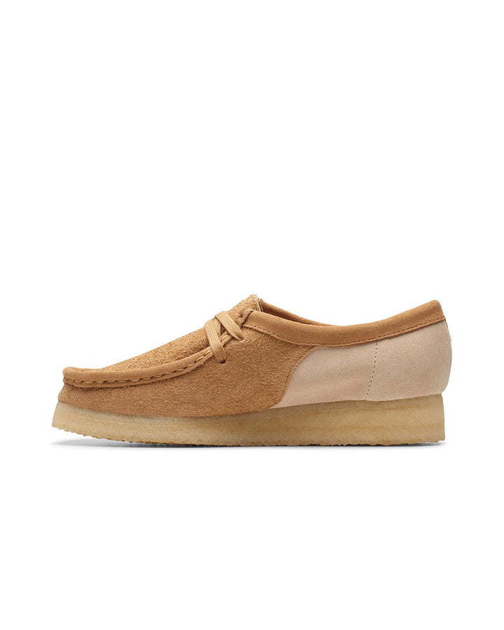 CLARKS ORIGINALS WOMENS WALLABEE SHOES MID TAN COMBI-Designer Outlet Sales