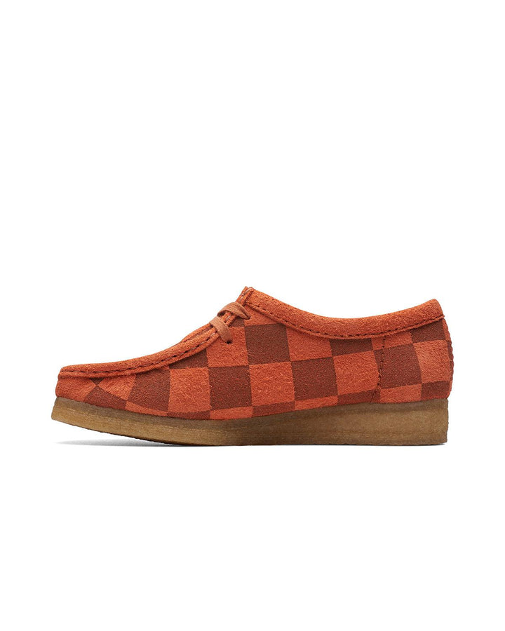 CLARKS ORIGINALS WOMENS WALLABEE SHOES ORANGE CHECK-Designer Outlet Sales