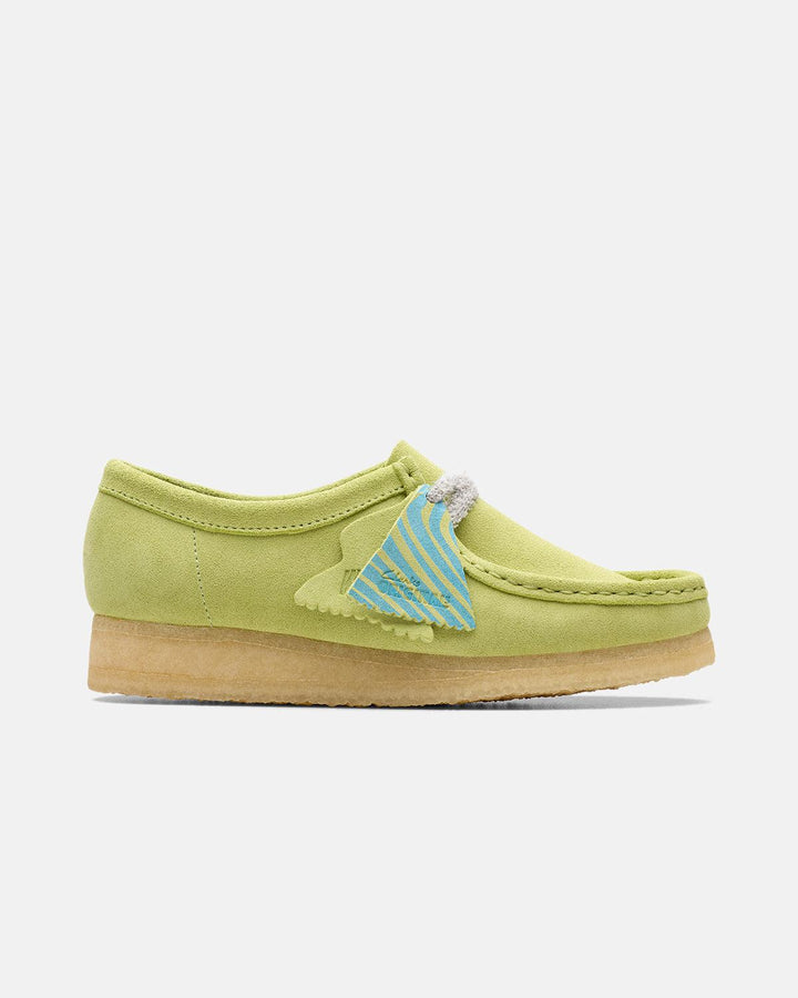 CLARKS ORIGINALS WOMENS WALLABEE SHOES PALE LIME SUEDE-Designer Outlet Sales