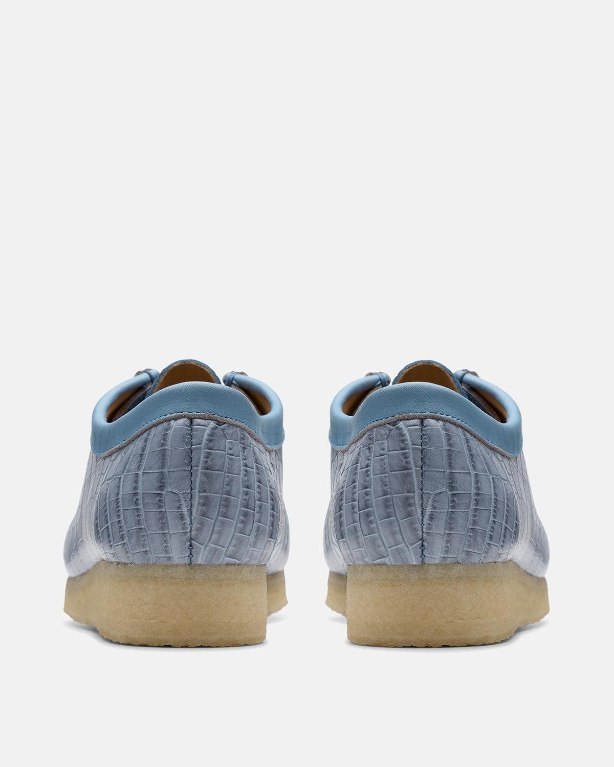 CLARKS ORIGINALS WOMENS WALLABEE SHOES POWDER BLUE CROCODILE – CLARKS-26180681-UK3 | Studio DOS by Designer Outlet Sales
