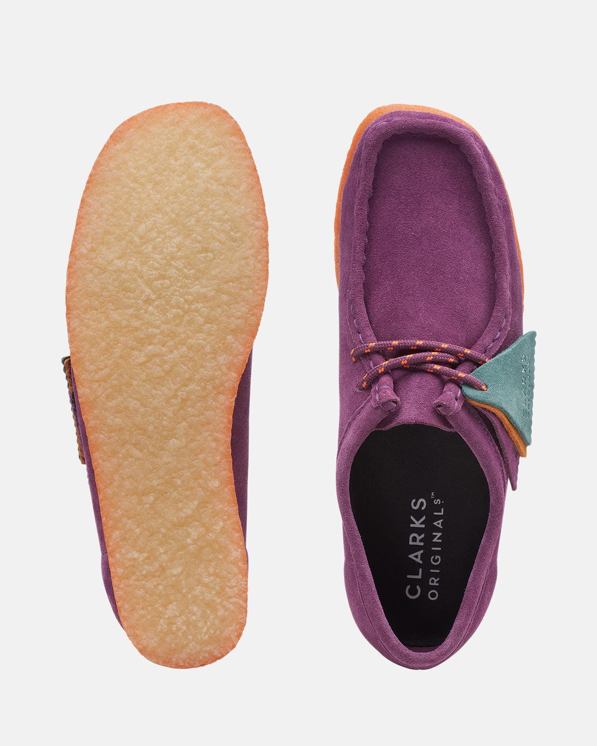 CLARKS ORIGINALS WOMENS WALLABEE SHOES PURPLE SUEDE COMBI – CLARKS-26168645-UK4 | Studio DOS by Designer Outlet Sales