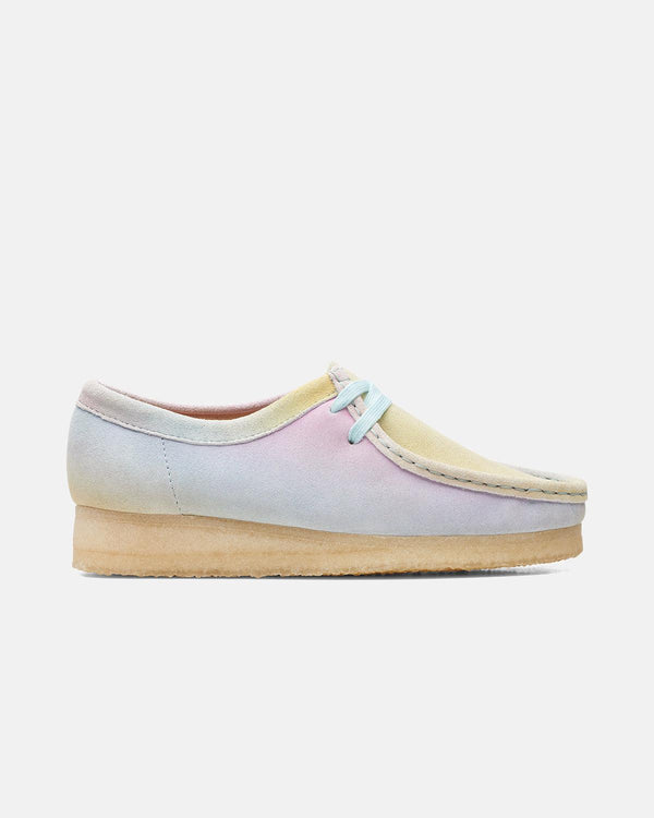 CLARKS ORIGINALS WOMENS WALLABEE SHOES WHITE BLUE-Designer Outlet Sales