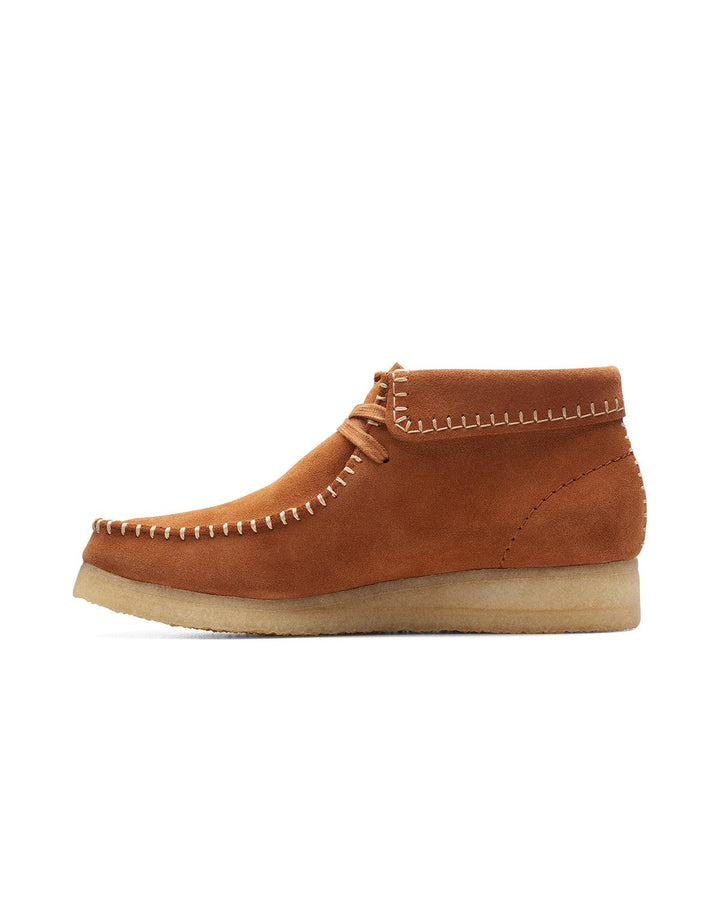 CLARKS ORIGINALS WOMENS WALLABEE STITCH BOOTS GINGER SUEDE-Designer Outlet Sales