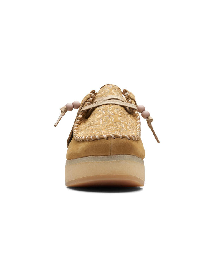 CLARKS ORIGINALS WOMENS WALLACRAFT LO SHOES TAN EMBROIDERY-Designer Outlet Sales