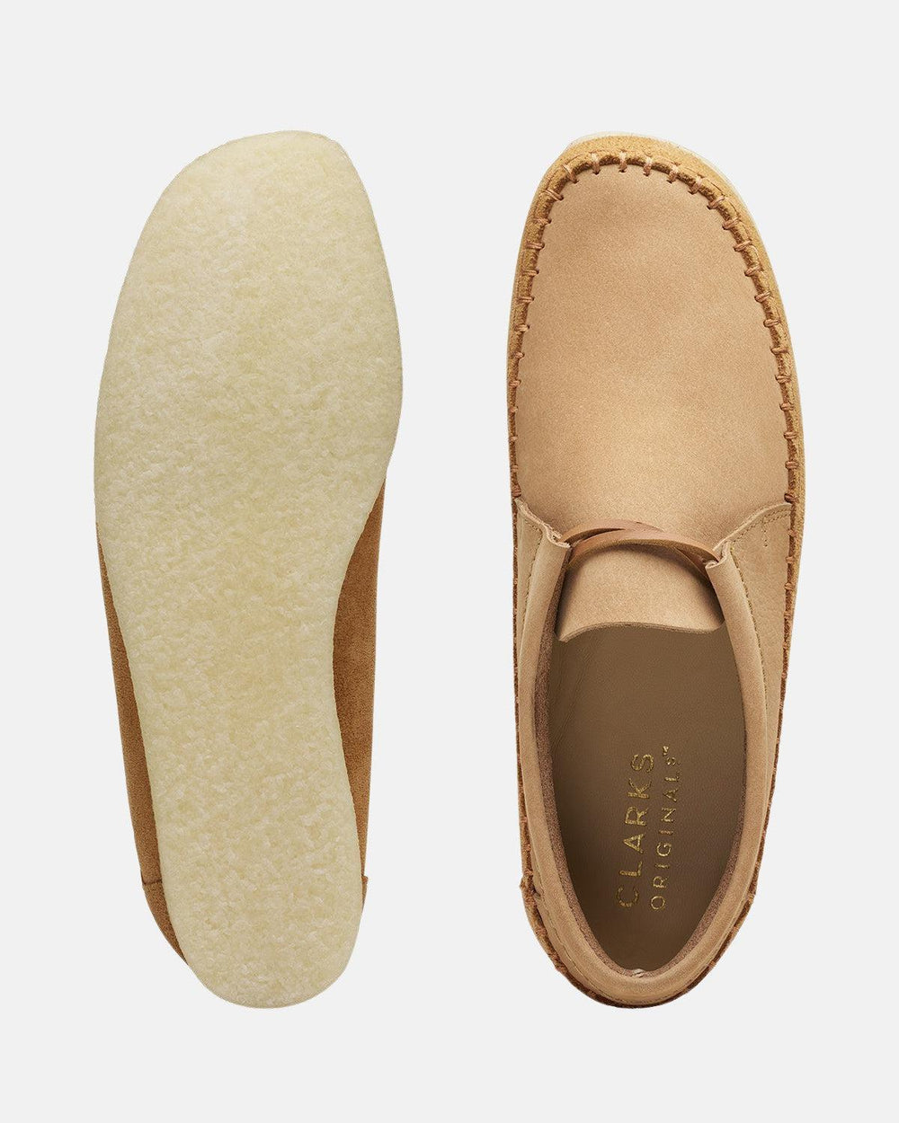 CLARKS ORIGINALS WOMENS WEAVER TIE SHOES TAN SUEDE – DESIGNER