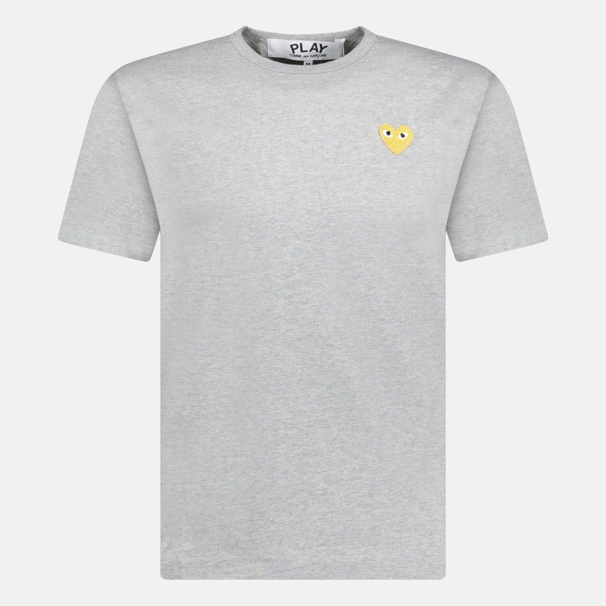 Comme Des Garcons Play Gold Heart Logo T-Shirt Grey – C42 | Studio DOS by Designer Outlet Sales