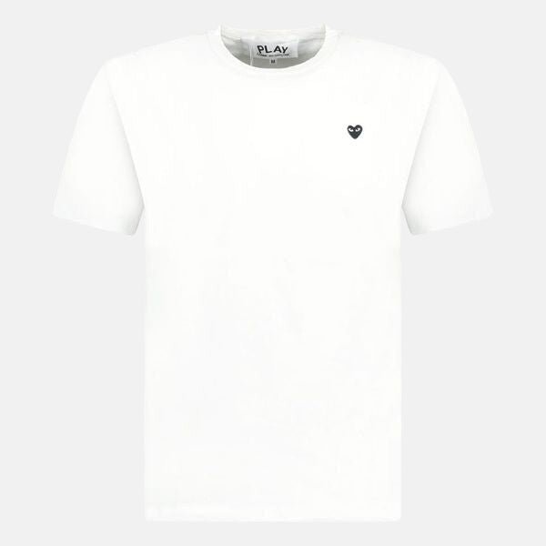 Comme Des Garcons Play Small Black Stitch Heart T-Shirt White – C71 | Studio DOS by Designer Outlet Sales