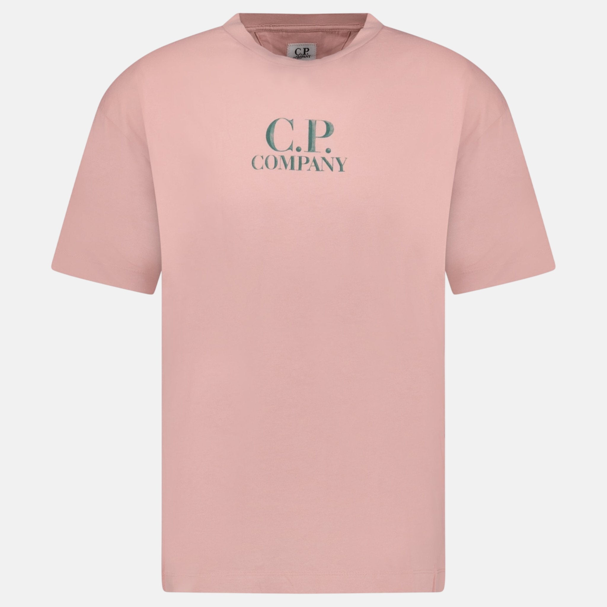 CP Company 30/1 Jersey Logo T-Shirt Misty Rose – A41 | Studio DOS by Designer Outlet Sales