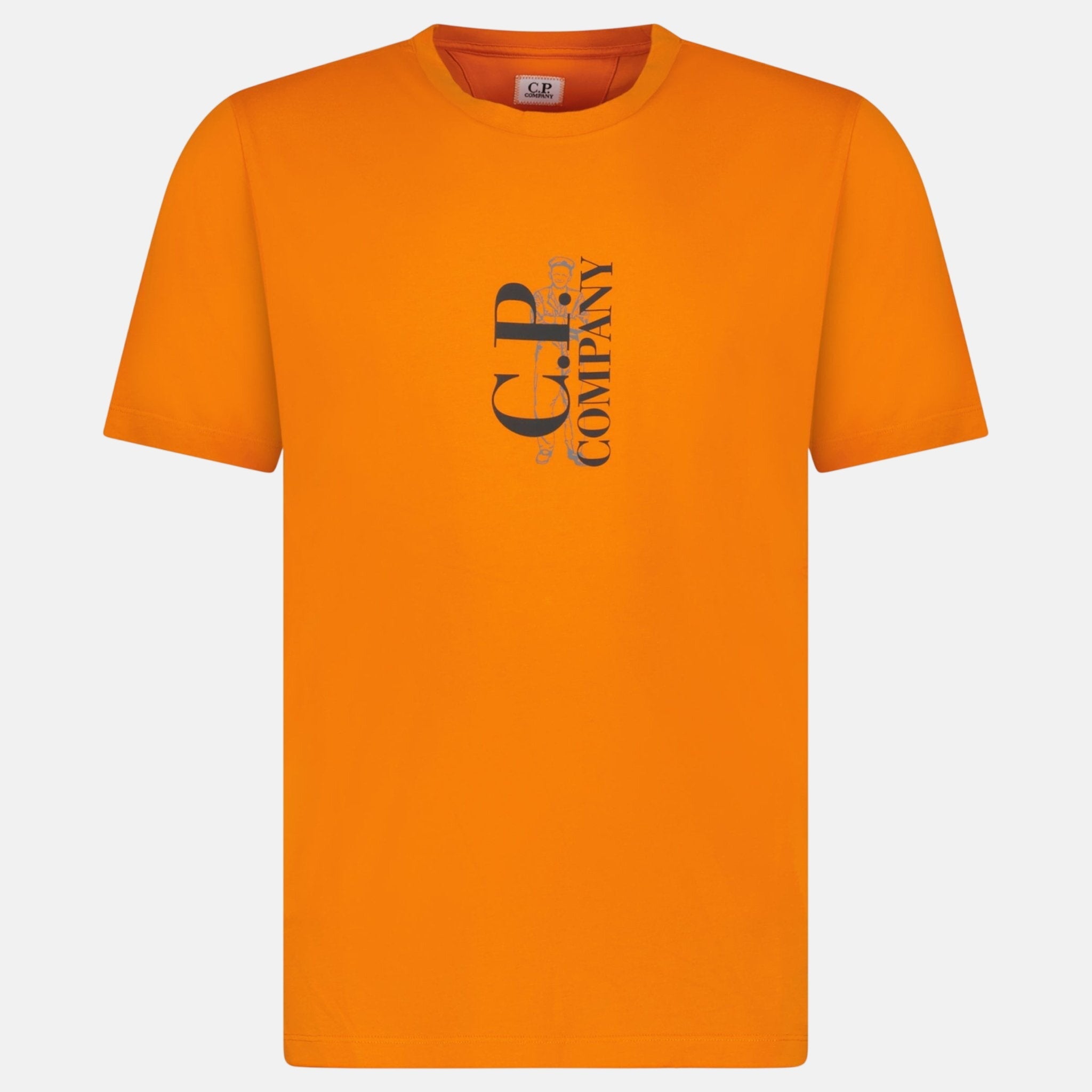 CP Company 30/1 Sailor Logo T-Shirt Russet Orange – C54 | Studio DOS by Designer Outlet Sales