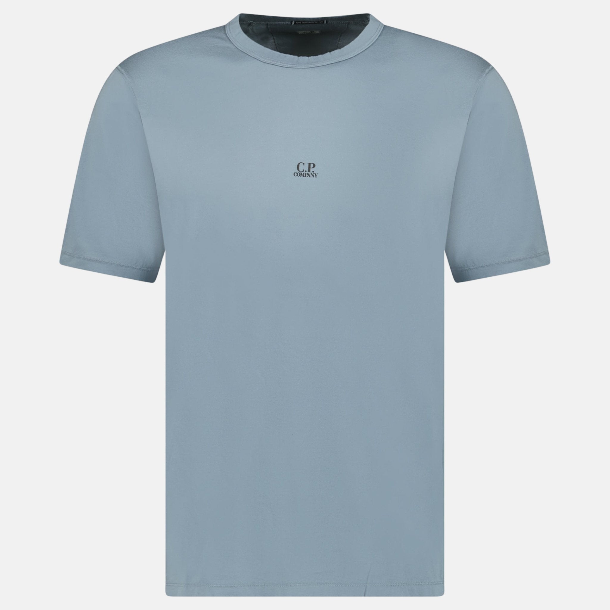 CP Company 70/2 Mercerised Jersey Logo Patch T-Shirt Stormy Weather – C25 | Studio DOS by Designer Outlet Sales