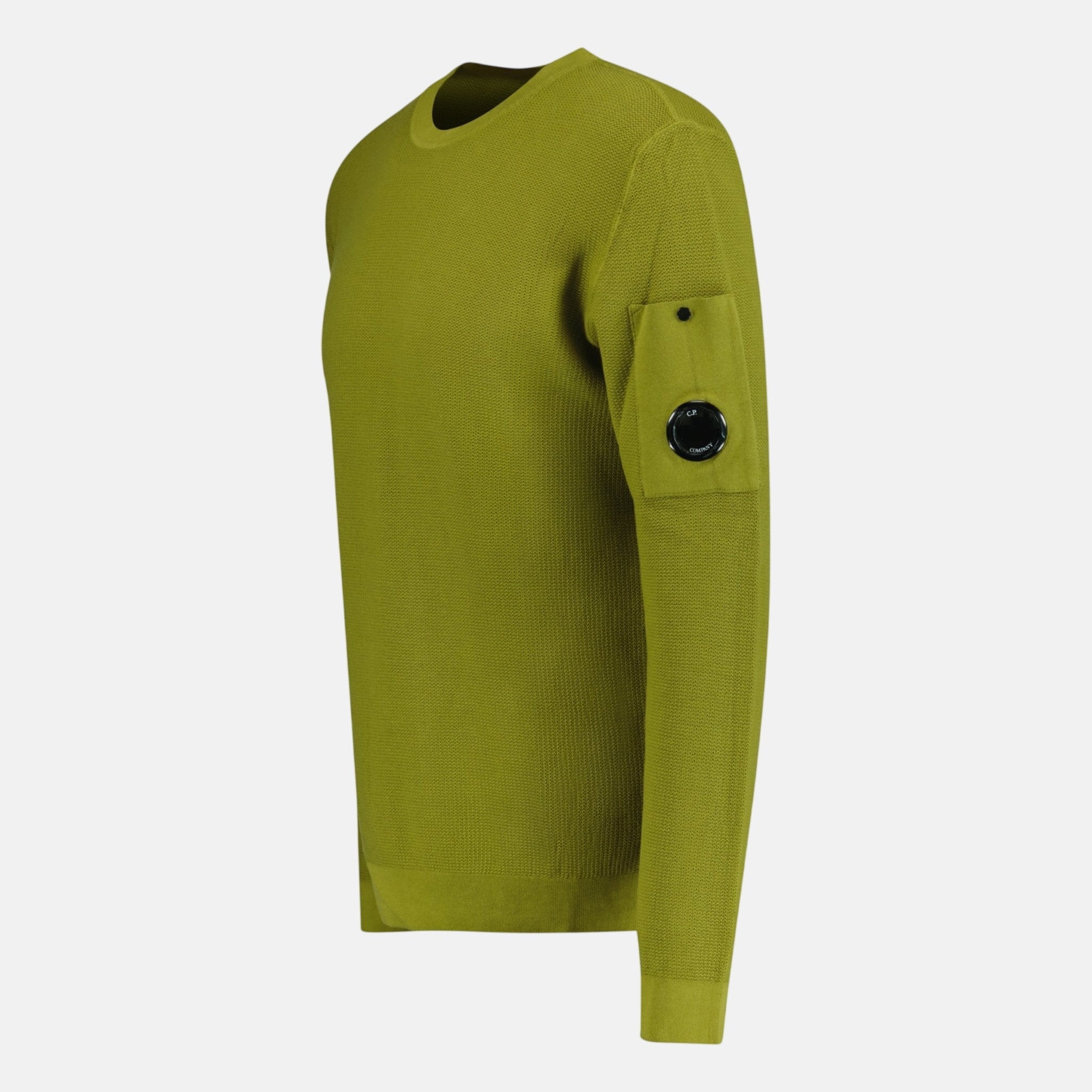CP Company Crepe Arm Lens Knitted Jumper Olive – C60 | Studio DOS by Designer Outlet Sales