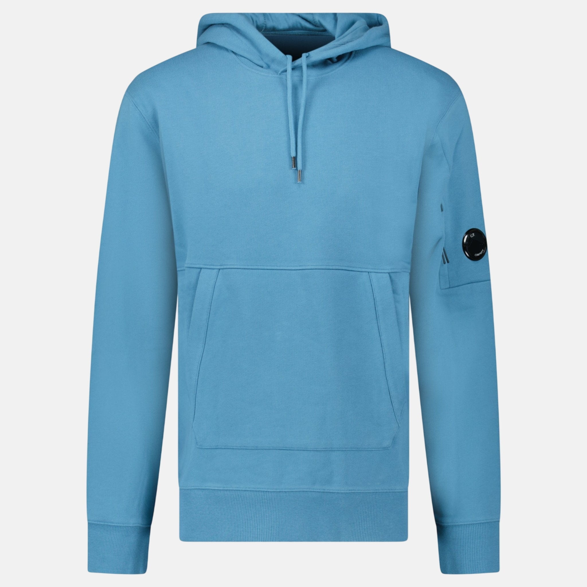 CP Company Diagonal Raised Fleece Hooded Lens Sweatshirt Aegean Blue – A6 | Studio DOS by Designer Outlet Sales