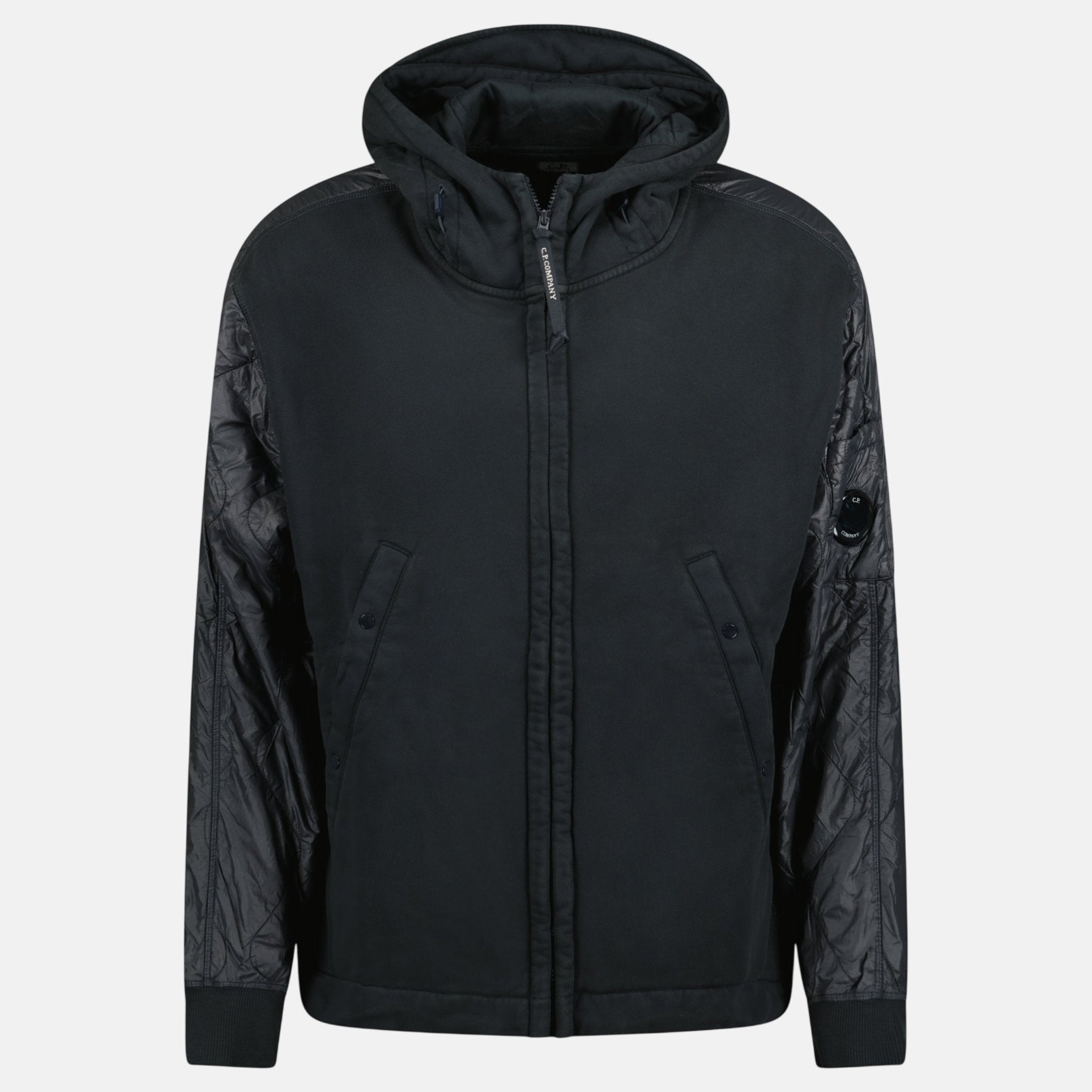 CP Company Diagonal Raised Mixed Quilted Hooded Jacket Black Sand – A71 | Studio DOS by Designer Outlet Sales
