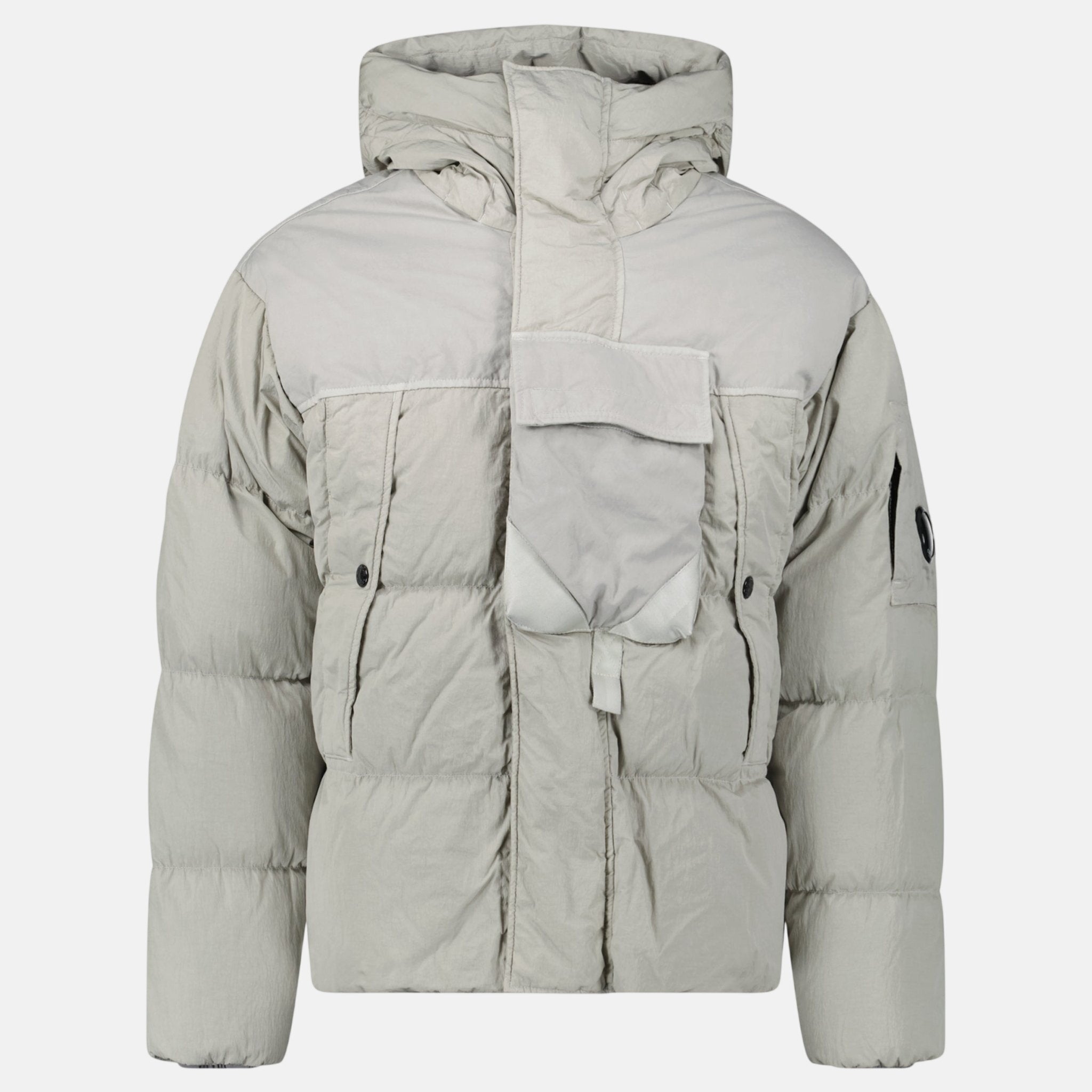 CP Company Eco - Chrome R Mixed Hooded Down Jacket Grey – Rail 6 | Studio DOS by Designer Outlet Sales