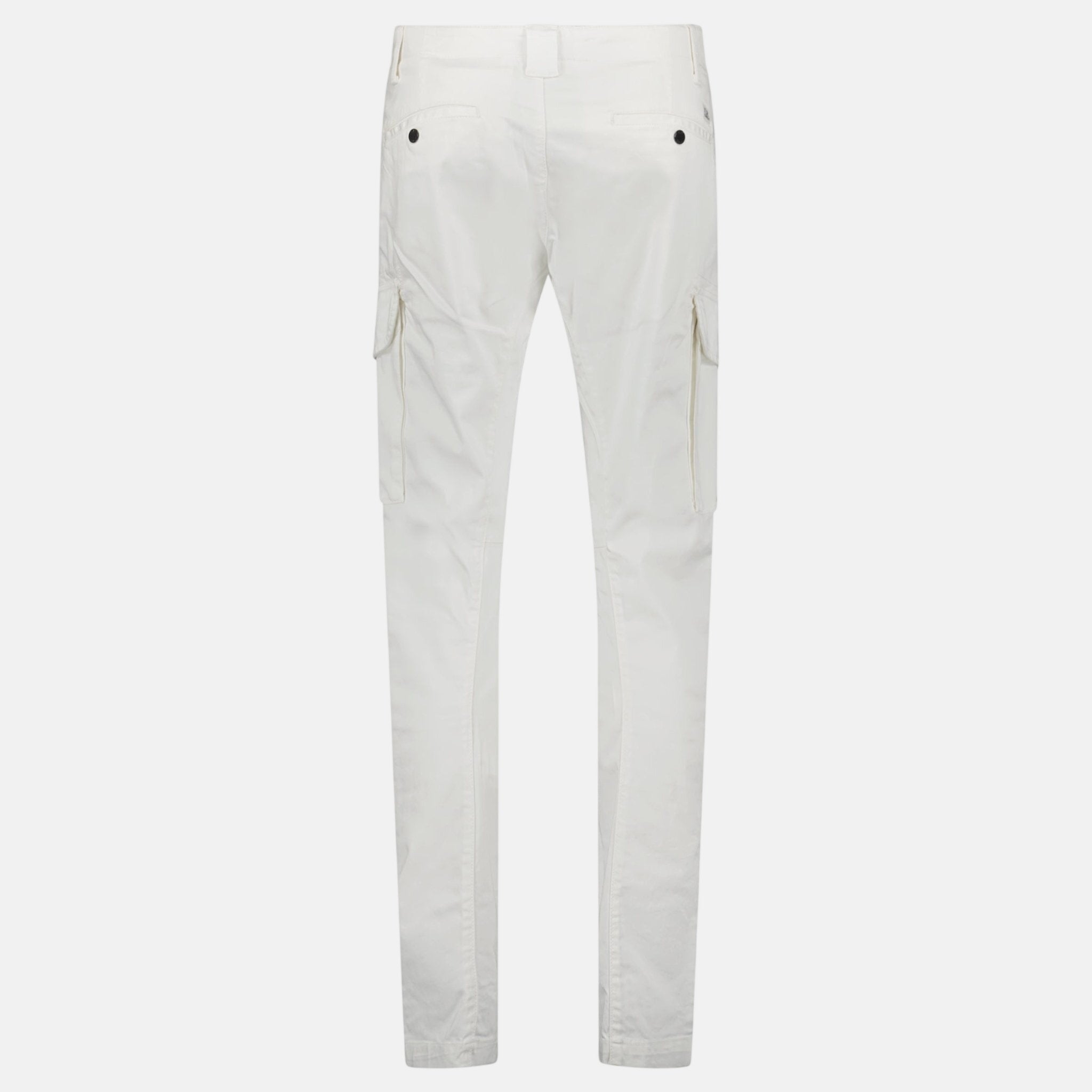 CP Company Ergonomic Stretch Sateen Cargo Lens Pants Gauze White – C15 | Studio DOS by Designer Outlet Sales