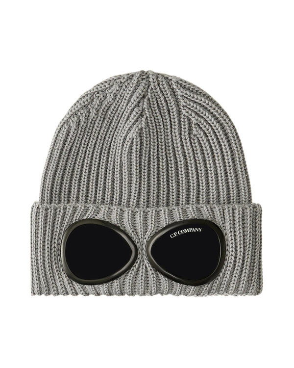 CP COMPANY EXTRA FINE MERINO WOOL GOGGLE BEANIE GRIFFEN GREY-Designer Outlet Sales