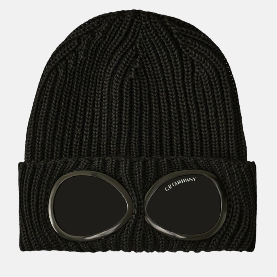CP Company Extra Fine Merino Wool Goggle Beanie Hat Black – G5 | Studio DOS by Designer Outlet Sales