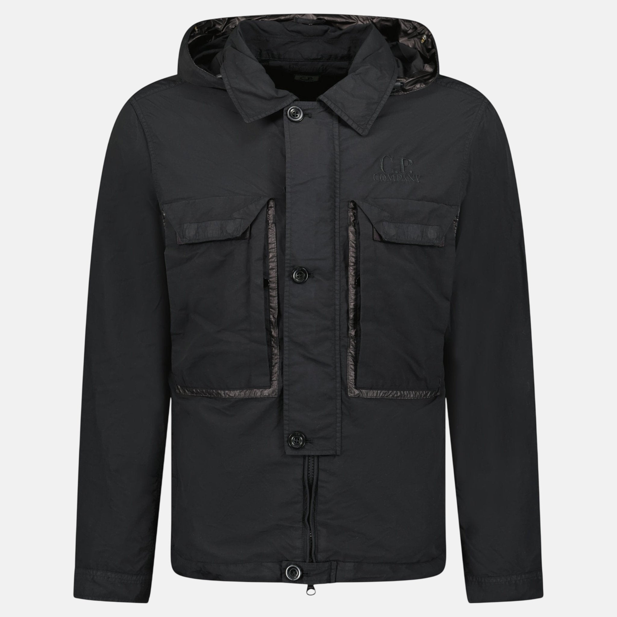CP Company Flatt Nylon Goggle Overshirt Black – B32 | Studio DOS by Designer Outlet Sales