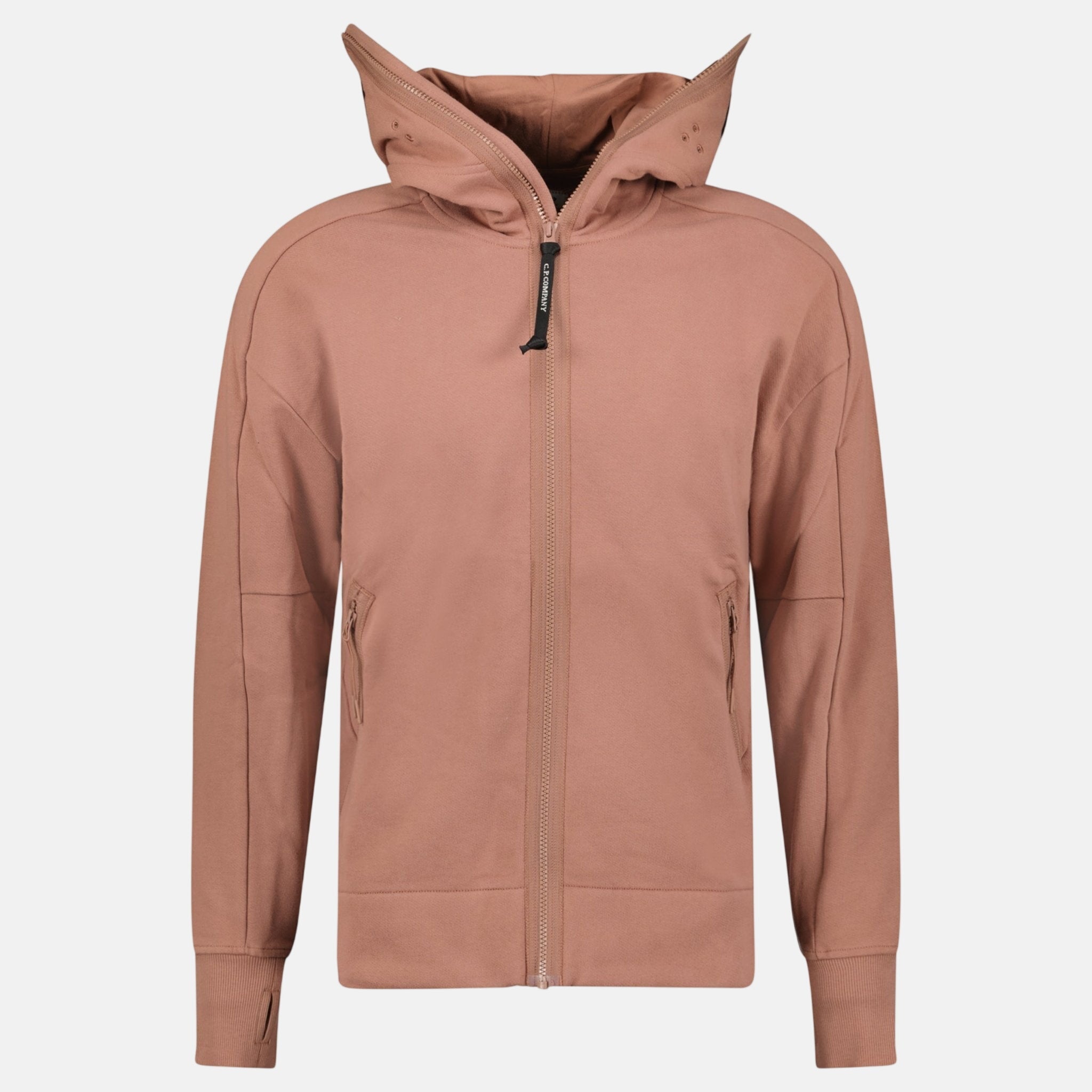 CP Company Hooded Explorer Goggle Zip Up Hoodie Light Brown – A36 | Studio DOS by Designer Outlet Sales
