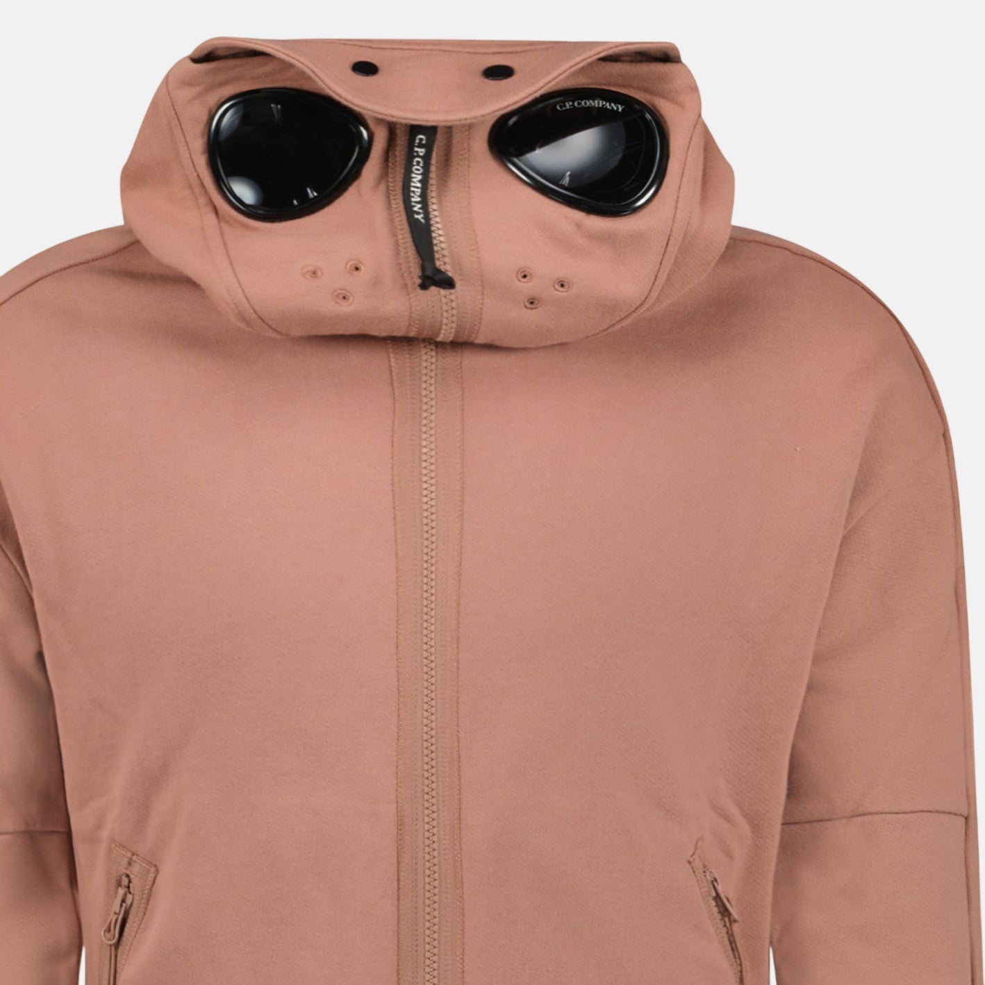 CP Company Hooded Explorer Goggle Zip Up Hoodie Light Brown – A36 | Studio DOS by Designer Outlet Sales