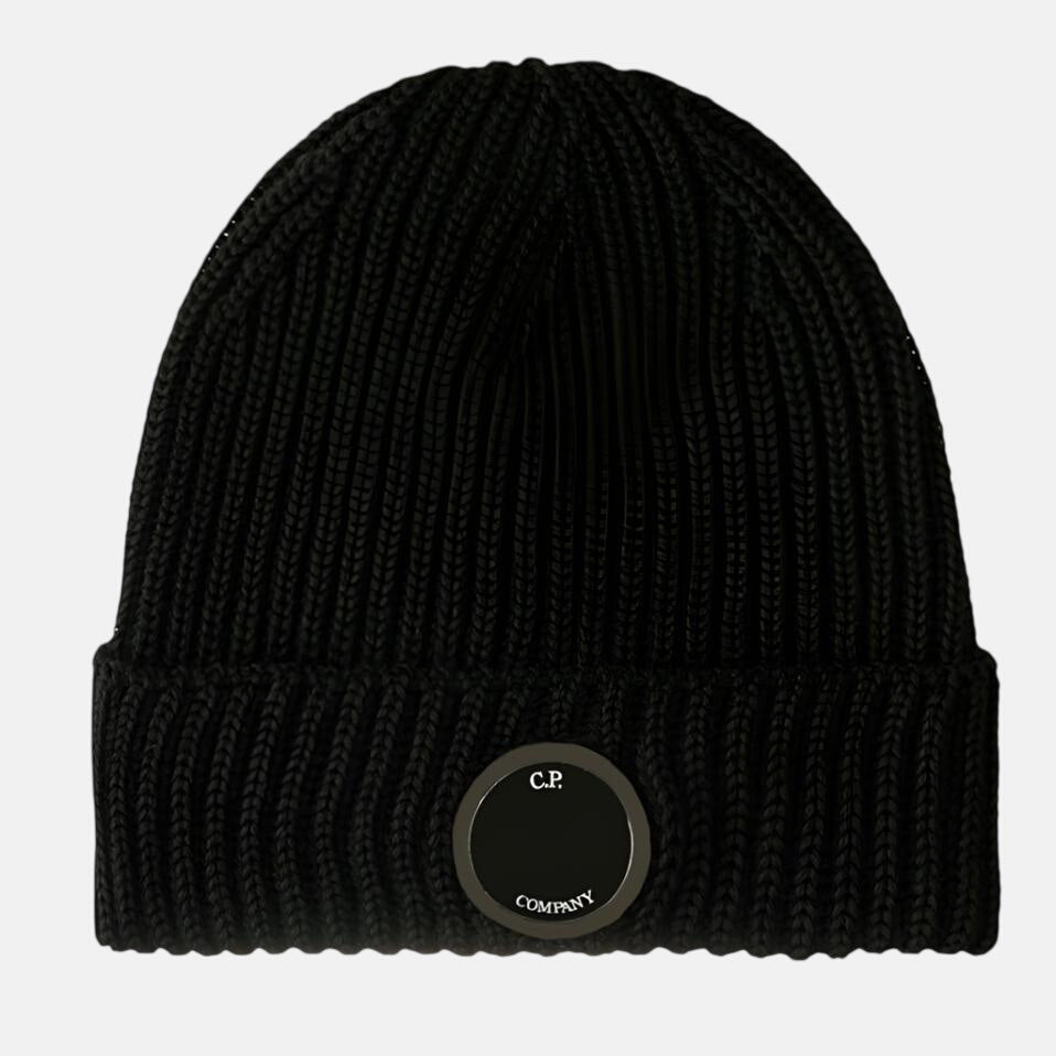 CP Company Lens Extra Fine Merino Wool Beanie Black – Hat Box 3 | Studio DOS by Designer Outlet Sales