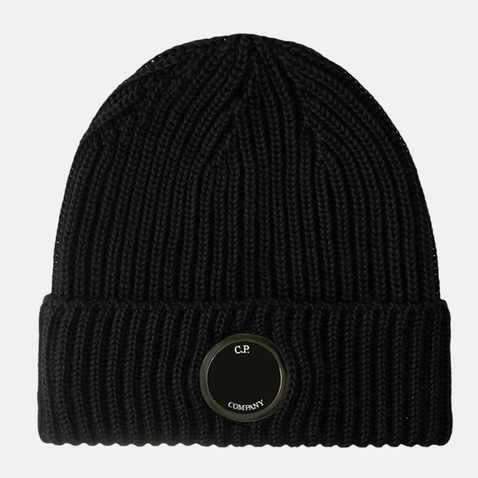 CP Company Lens Extra Fine Merino Wool Beanie Navy – O15 | Studio DOS by Designer Outlet Sales