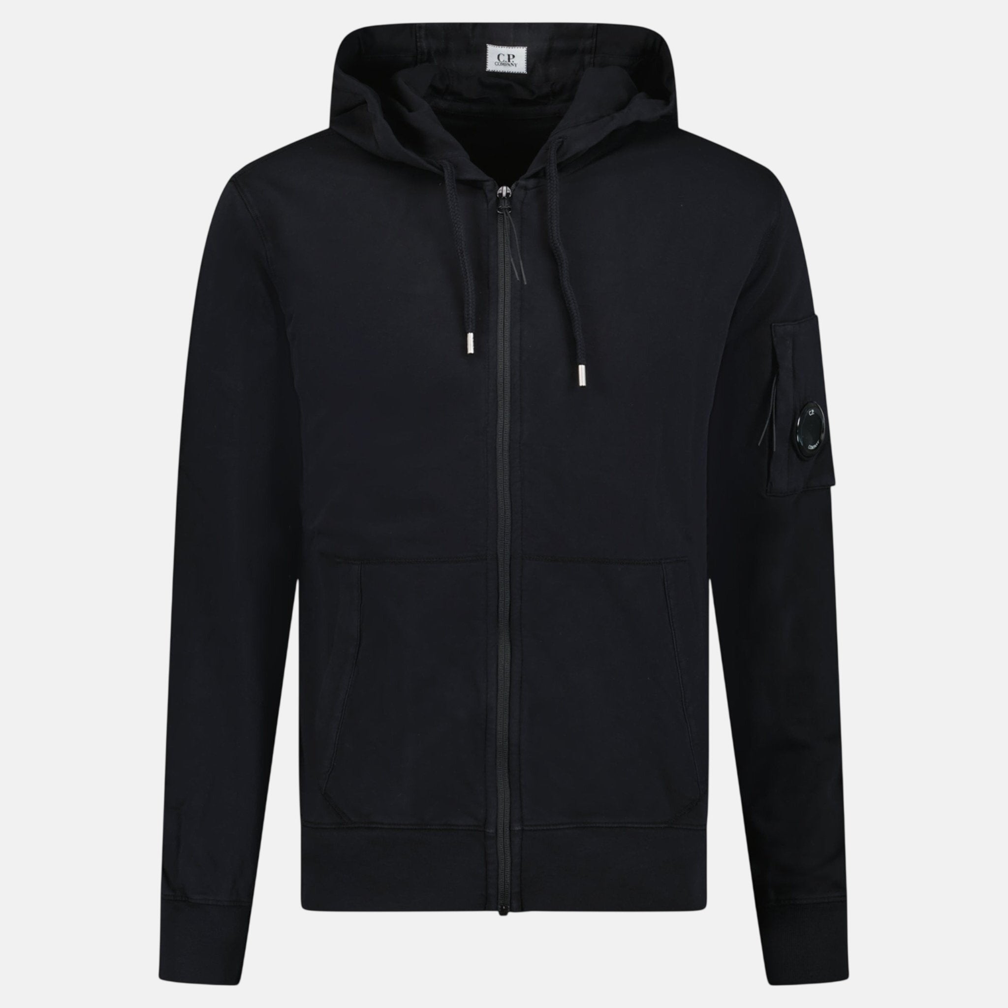 CP Company Light Fleece Lens Zip Hoodie Black – O6 | Studio DOS by Designer Outlet Sales