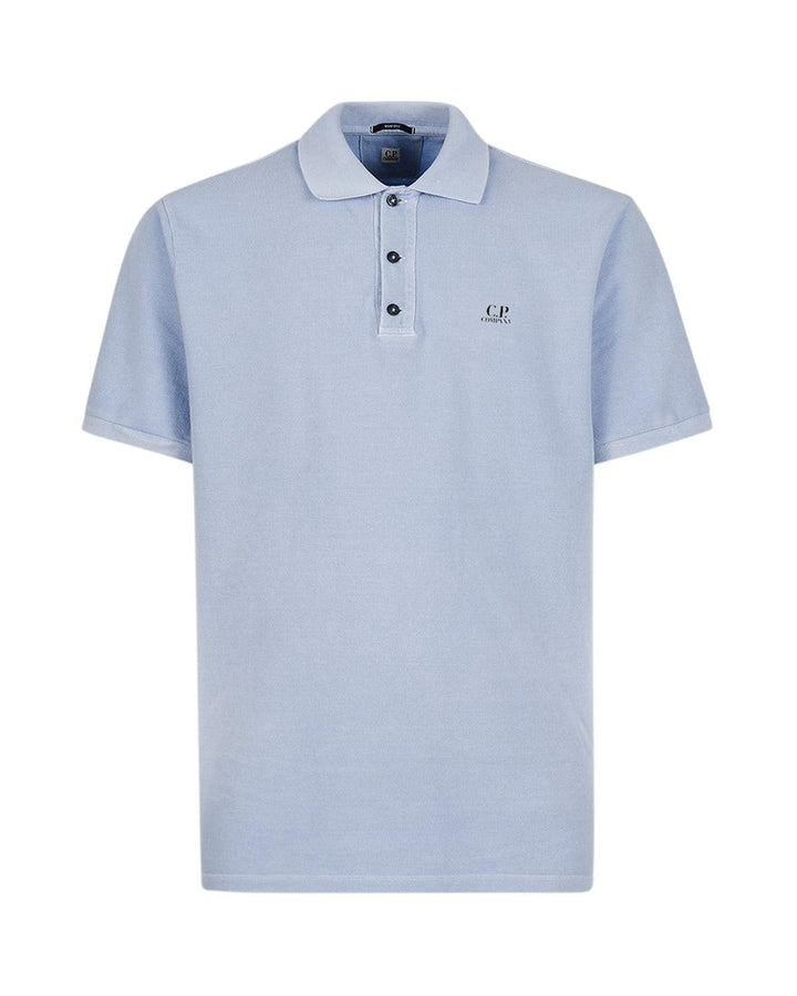 CP COMPANY MENS 1020 JERSEY LOGO POLO SHIRT COSMIC SKY-Designer Outlet Sales
