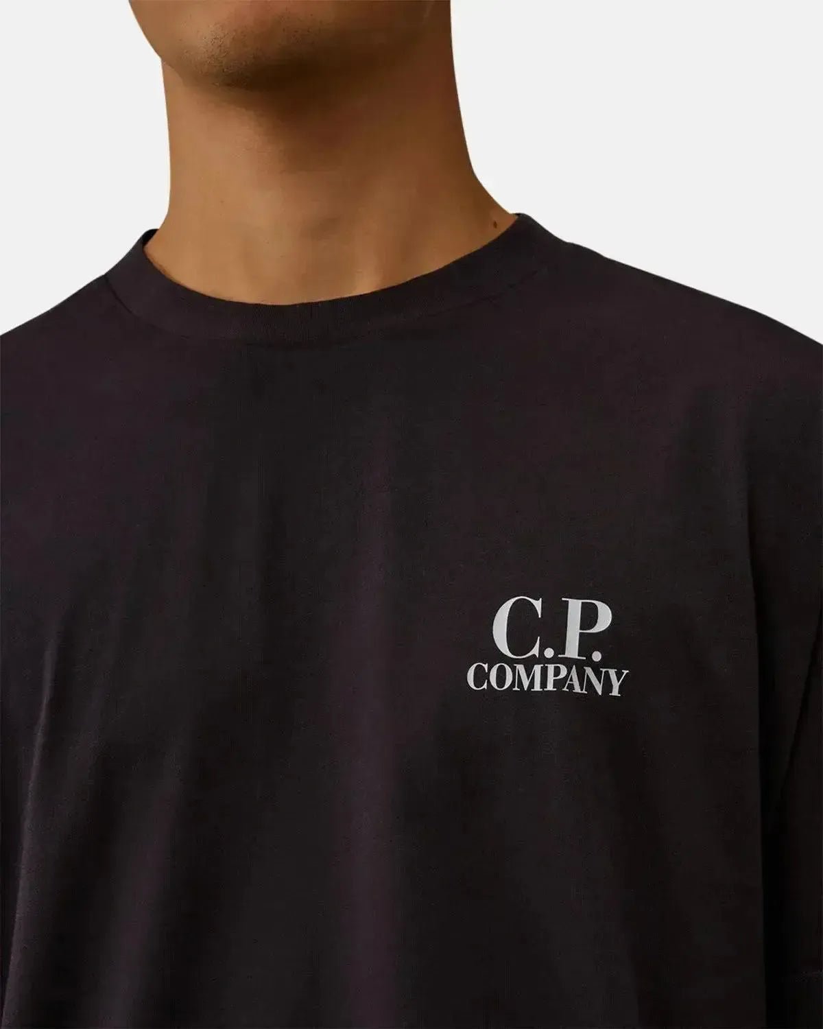 CP COMPANY MENS 30/1 JERSEY BACK LOGO T - SHIRT TOTAL ECLIPSE – CP-COMPANY-19CMTS103A-005100W-888-S | Studio DOS by Designer Outlet Sales