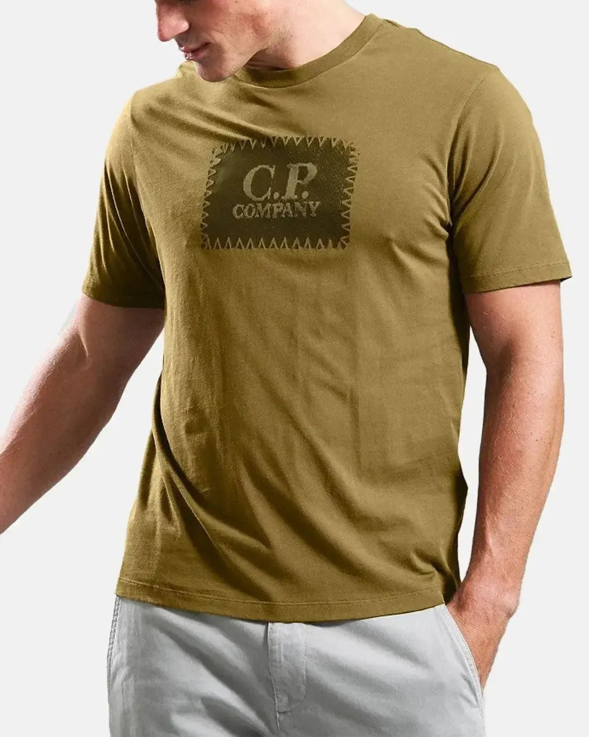 CP COMPANY MENS 30/1 JERSEY LABEL LOGO T - SHIRT CAPERS – CP-COMPANY-19CMTS723A-005100W-652-S | Studio DOS by Designer Outlet Sales