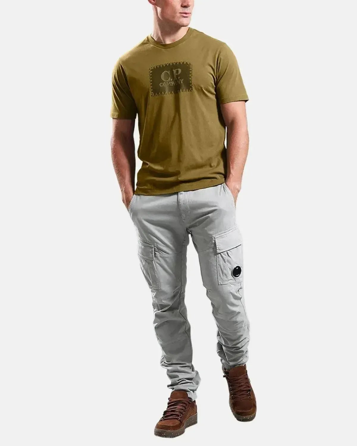 CP COMPANY MENS 30/1 JERSEY LABEL LOGO T - SHIRT CAPERS – CP-COMPANY-19CMTS723A-005100W-652-S | Studio DOS by Designer Outlet Sales