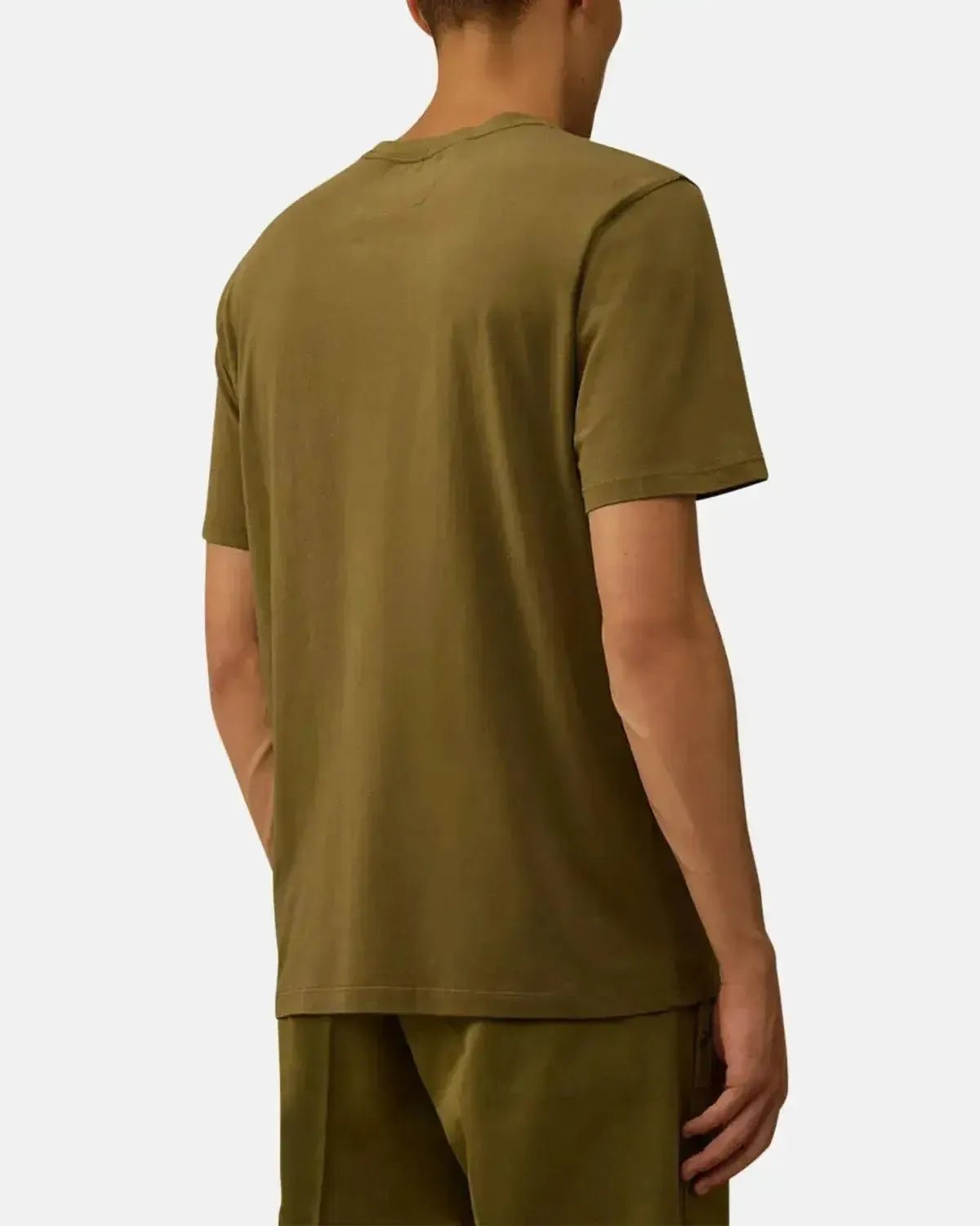 CP COMPANY MENS 30/1 JERSEY VERTICAL LOGO T - SHIRT CAPERS – CP-COMPANY-19CMTS091A-005100W-652-S | Studio DOS by Designer Outlet Sales