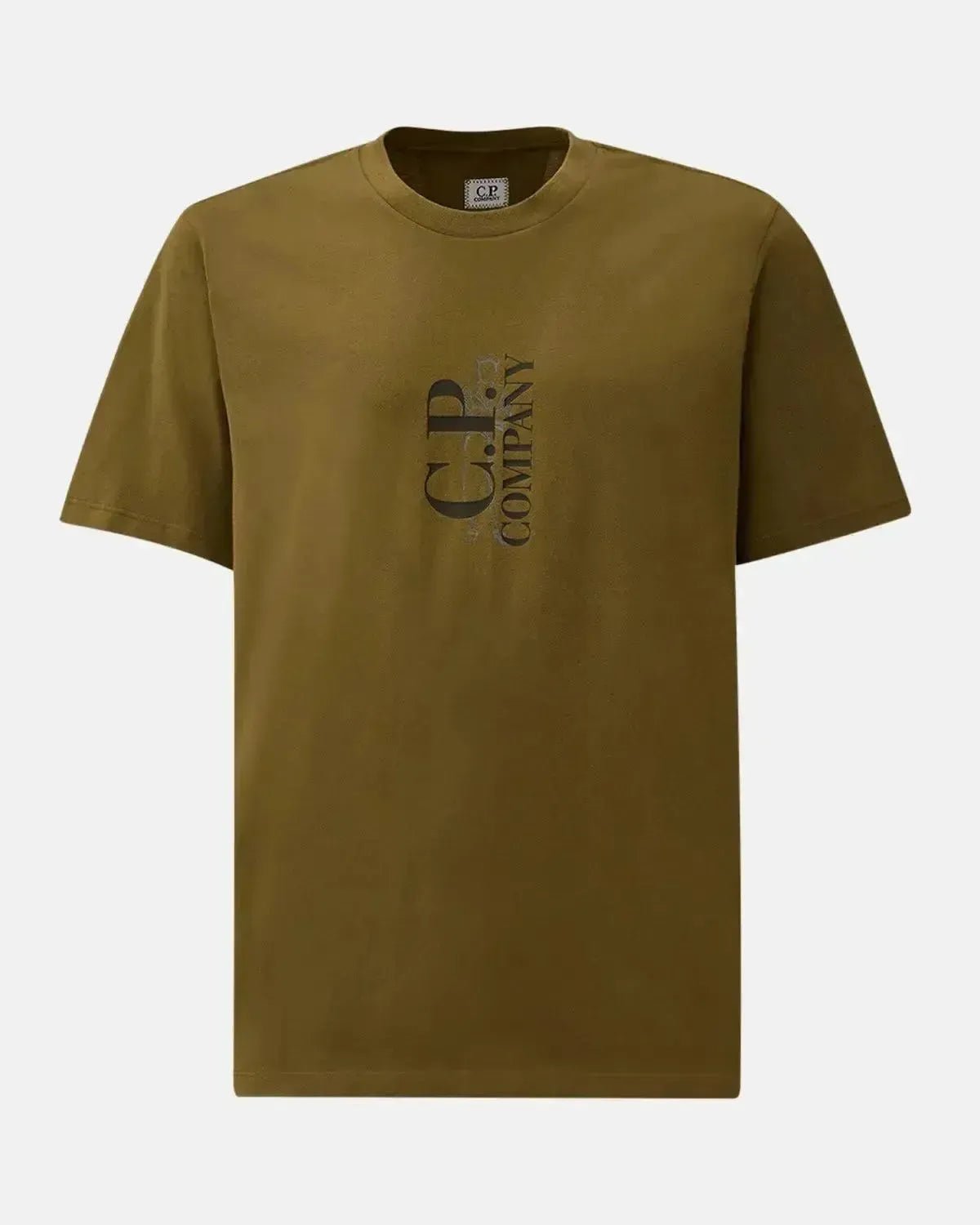 CP COMPANY MENS 30/1 JERSEY VERTICAL LOGO T - SHIRT CAPERS – CP-COMPANY-19CMTS091A-005100W-652-S | Studio DOS by Designer Outlet Sales