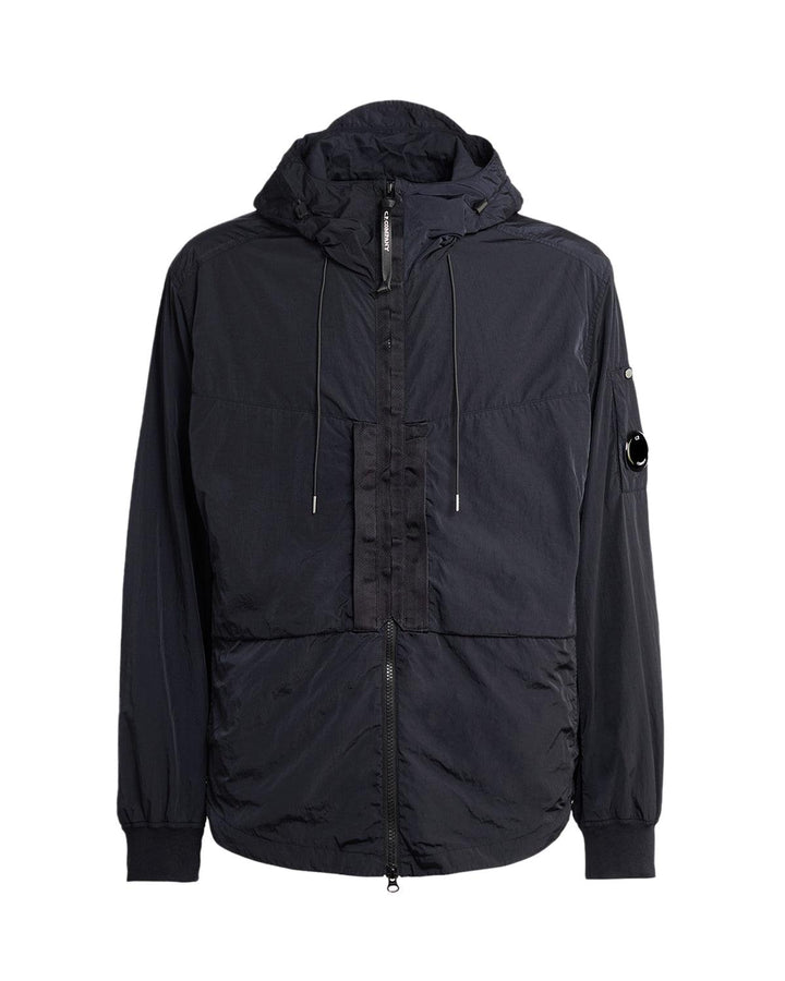 CP COMPANY MENS CHROME-R HOODED OVERSHIRT TOTAL ECLIPSE-Designer Outlet Sales