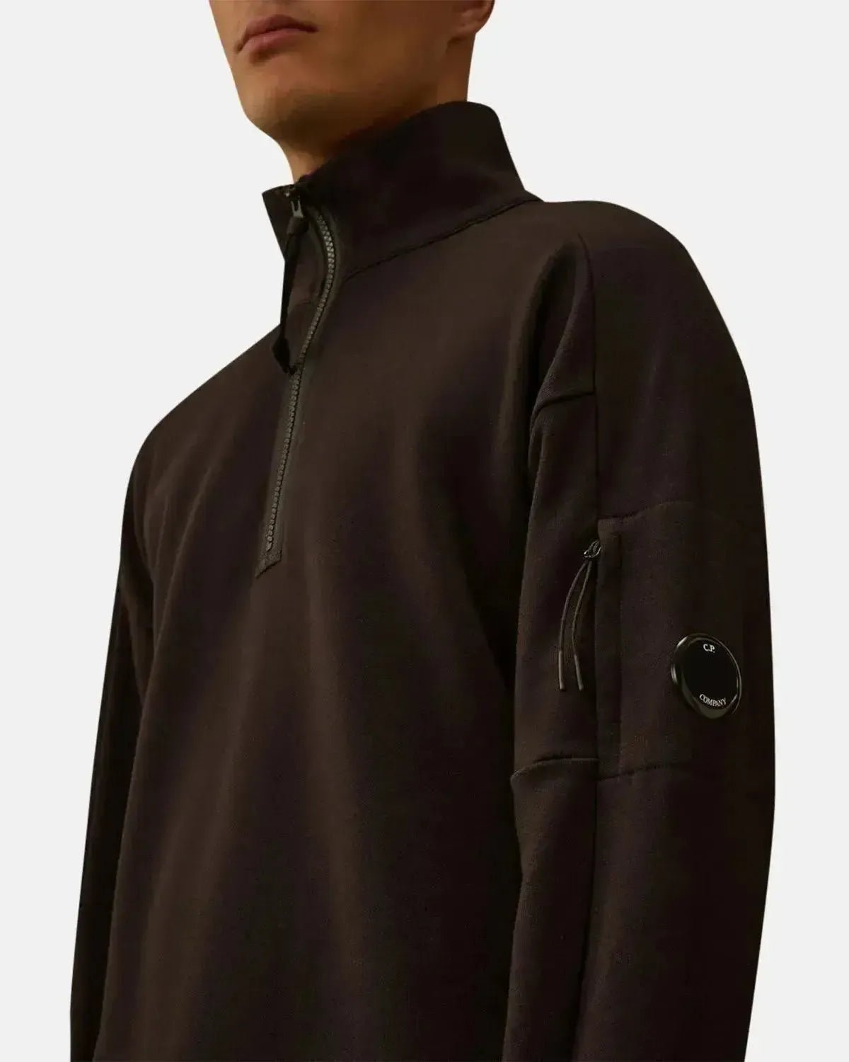 CP COMPANY MENS DIAGONAL RAISED FLEECE 1/4 ZIP SWEATSHIRT BLACK – CP-COMPANY-19CMSS153A-005086W-999-M | Studio DOS by Designer Outlet Sales